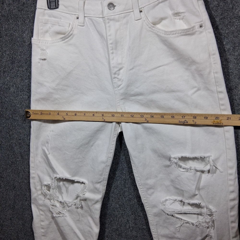 Wild Fable Womens White High Rise Dad Jeans Distressed Ripped Size 10 331042477 - Picture 10 of 14